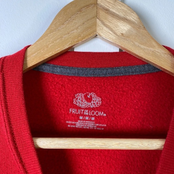 Vintage Nokia Fruit of the Loom Jumper Sweatshirt Red Medium - Picture 8 of 8